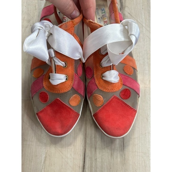 Stuart Weitzman colorful polka dot suede mesh shoes - Picture 5 of 8